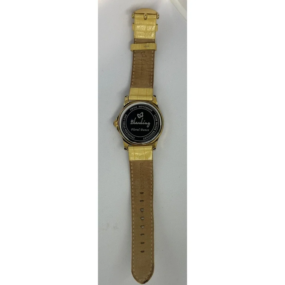 Blauling Watch‎ Floral Dance New Battery Womens Swiss Made Leather Band 38MM